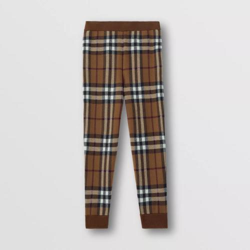  BURBERRY 22年秋冬 男士 格纹羊绒慢跑裤 80636421