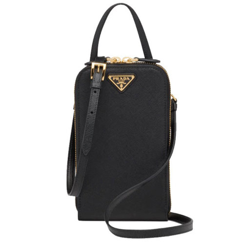 PRADA/普拉达  女士 女包 黑色皮革时尚斜挎包单肩包 $1BP027-NZV-F0002 HJH613FG