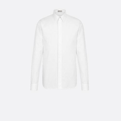  DIOR迪奥 22年秋冬 男士 长袖衬衫 衬衫-白色棉质-oblique-印花 013C501A4743_C080 预定商品1-3周发货