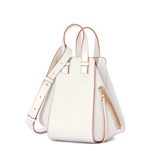  LOEWE/罗意威 22新款Hammock系列 女士小号暖白色软粒面小牛皮单肩斜跨手提吊床包A538S35X51-1950