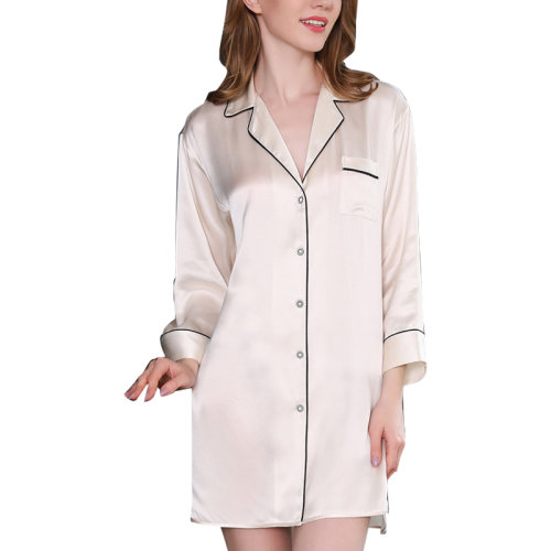 GeleiStory/GeleiStory 衬衫式睡裙性感家居服真丝睡衣女 女装>女士睡衣/家居服>女睡衣/家居服