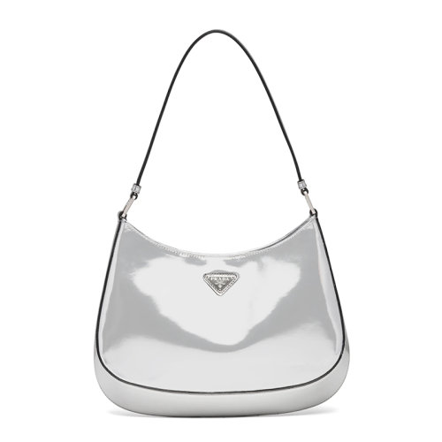 PRADA/普拉达 Cleo系列 经典女士银色皮革磁扣徽标贴片单肩斜挎包1BC499_ZO6_F0118_V_OOO