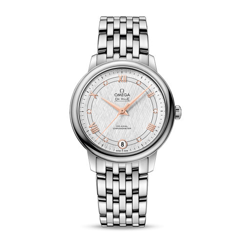 OMEGA/欧米茄 碟飞系列 典雅 同轴腕表 精钢 钻石刻度 自动机械 女士腕表 424.10.33.20.52.001