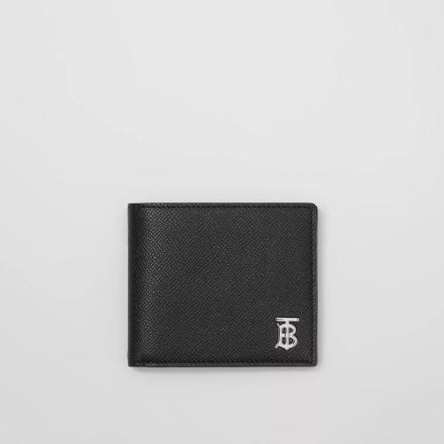  BURBERRY 22年秋冬 男士 专属标识装饰粒纹皮革双折钱夹 80627091