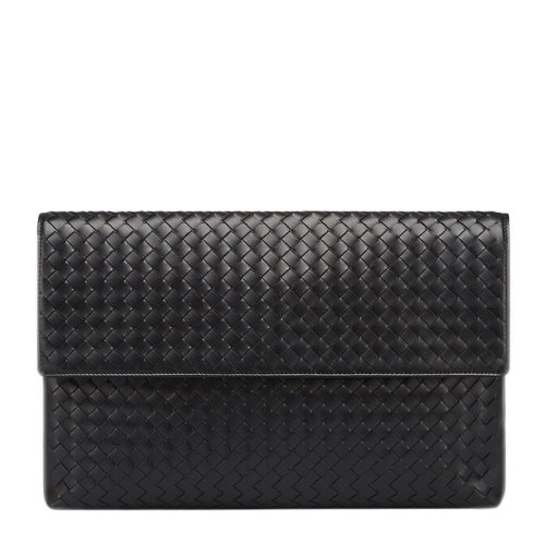 Bottega Veneta/葆蝶家 男士黑色牛皮编织款钱包手包手拿包男包 430616-V4651-1000