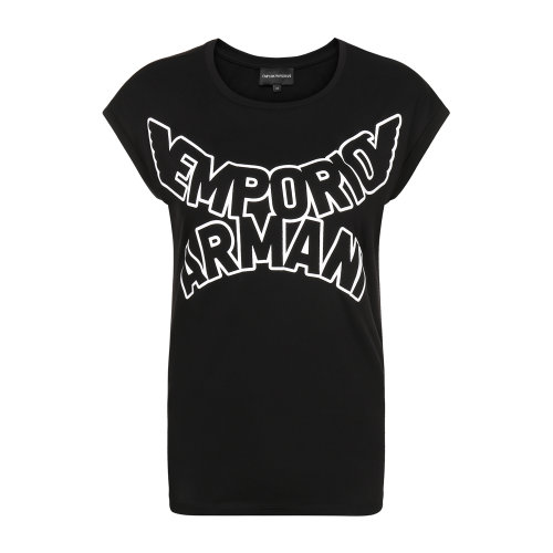 Emporio Armani/安普里奥阿玛尼 黑色 女士品牌字母标识印花圆领短袖T恤 3H2T7S-2J53Z-0999