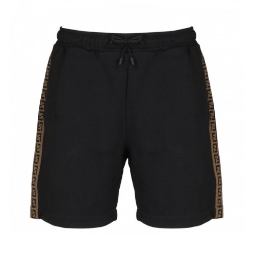  FENDI/芬迪 男士黑色棉质短裤 FAB551 ABSV F0GME PLFSX