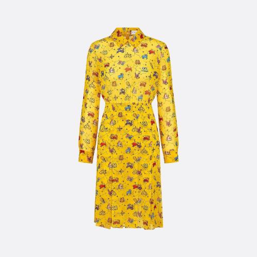  DIOR迪奥 22年秋冬 女士 连衣裙 中长款衬衫式连衣裙 241R42A6553_X2829