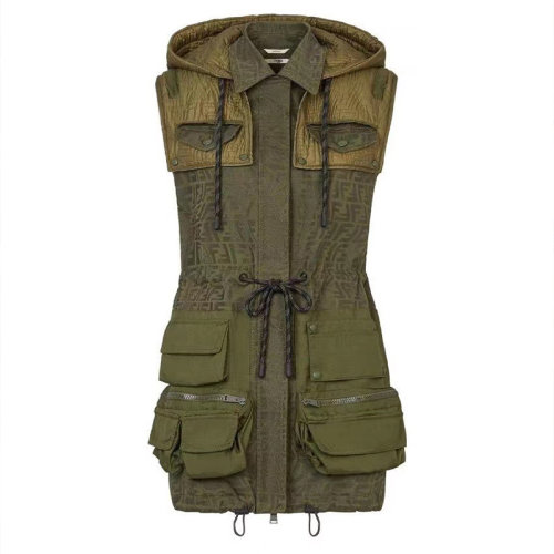 FENDI/芬迪 女士绿色棉质连衣裙 FLD535 AFM1 F1DO7