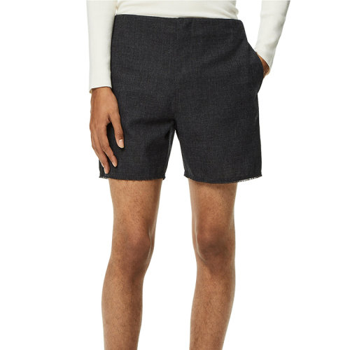 LOEWE/罗意威 22年秋冬新款 男士煤灰色纯羊毛毛边下摆短裤H526Y04WAW-1110