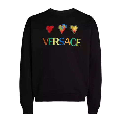 VERSACE/范思哲 时尚简约 男士logo标饰 黑色棉质卫衣 A83121 A228146 A008