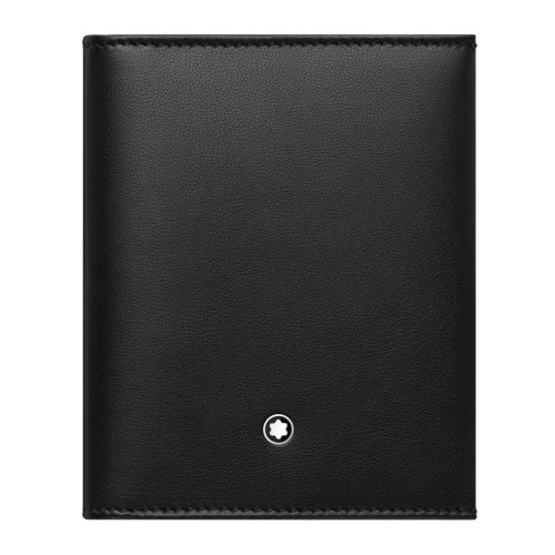 MontBlanc/万宝龙 男士经典时尚黑色牛皮短款折叠钱包多用途卡包钱夹卡夹男包 118283