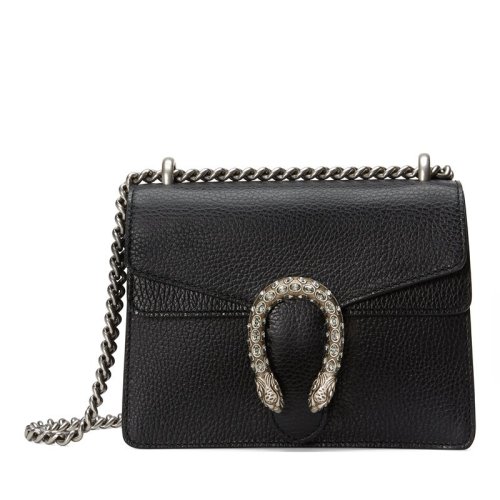 GUCCI/古驰 Dionysus女士迷你黑色牛皮链条单肩包 ?421970 CAOGN 8176