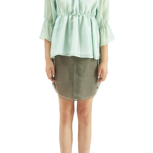 19年秋冬款nisiss/怡夕柯根纱排扣式直身单裙女士半身裙y152as07