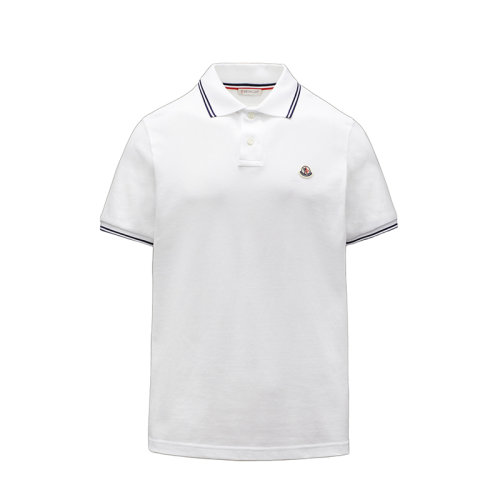 Moncler/蒙克莱       男士白色纯棉短袖POLO衫G10918A7060084556001