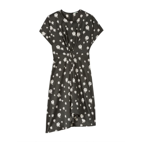 KENZO/高田贤三  凯卓女裙 女士玫瑰印花黑色不规则连衣裙 F952RO10954G.99