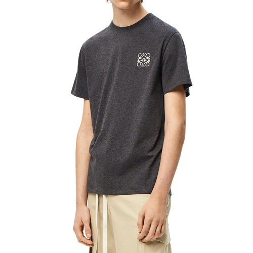 LOEWE/罗意威 22年秋冬新款 男士麻灰色纯棉Anagram Logo刺绣T恤H526Y22X31-1440