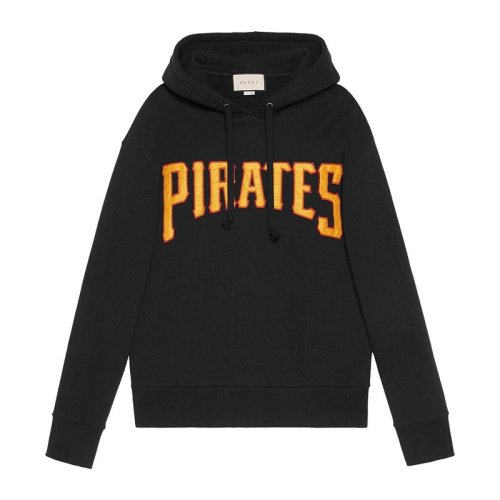 GUCCI 古驰  男装 服饰 黑色棉质字母印花长袖连帽简约时尚百搭男士卫衣