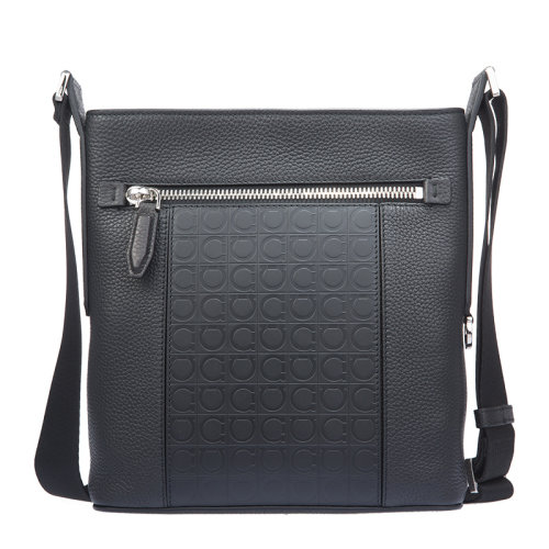 Salvatore Ferragamo/菲拉格慕 男士黑色牛皮单肩包男包 24-0866-685428(99新S级未使用)