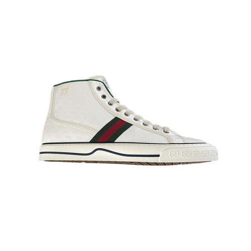 Gucci 古驰  男士白色1977高帮帆布休闲鞋