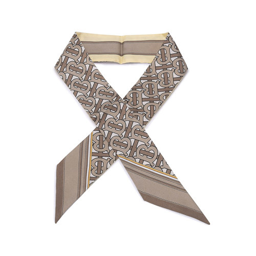 BURBERRY/博柏利【22春夏新款】女款桑蚕丝装饰带小领巾窄版丝巾典藏米色多色TB专属标识 80426301