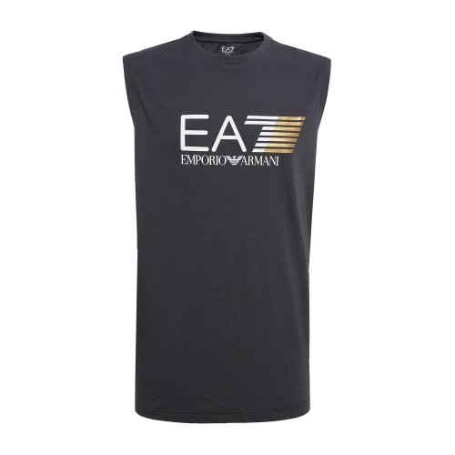 Emporio Armani/安普里奥阿玛尼 时尚休闲大字母LOGO蓝灰色圆领男士短袖T恤 3ZPT80PJ02Z1994