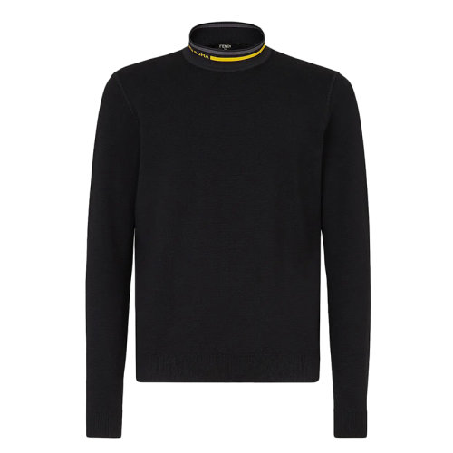 FENDI/芬迪 男士黑色高领长袖羊毛毛衣FZY464AH3FF0QA1
