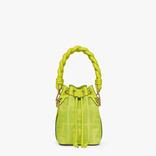  FENDI芬迪 22年秋冬 女士 手提包 嫩芽绿FF帆布迷你手袋 8BS010AKKWF1JCP