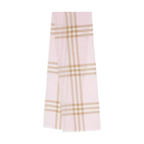  BURBERRY 22年秋冬 女士 轻盈格纹丝毛混纺围巾 80194621 预定商品1-3周发货