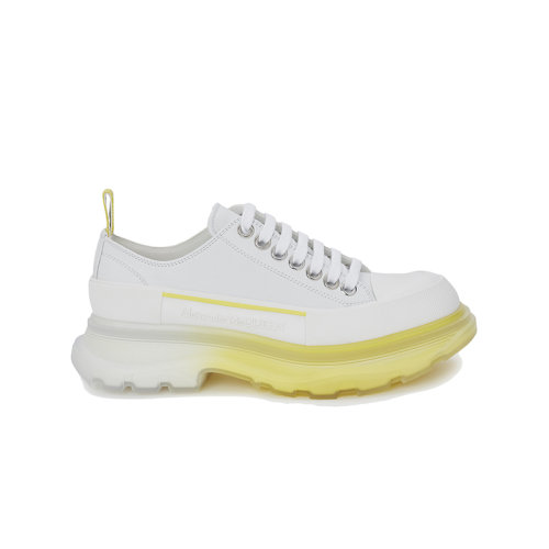 Alexander McQueen/亚历山大麦昆 22年秋冬新款 Tread Slick系列 女士白色牛皮革系带鞋702042WHZ6E8943