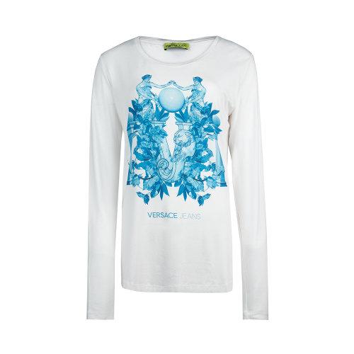 VERSACE/范思哲 女士粘胶纤维混纺印花长袖上衣T恤 B2HMA7K7-6129 多色可选