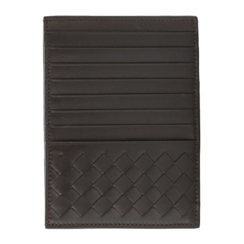 Bottega Veneta/葆蝶家 男女同款中性深棕色牛皮编织款钱包卡夹卡包 162156-VQ131-1301