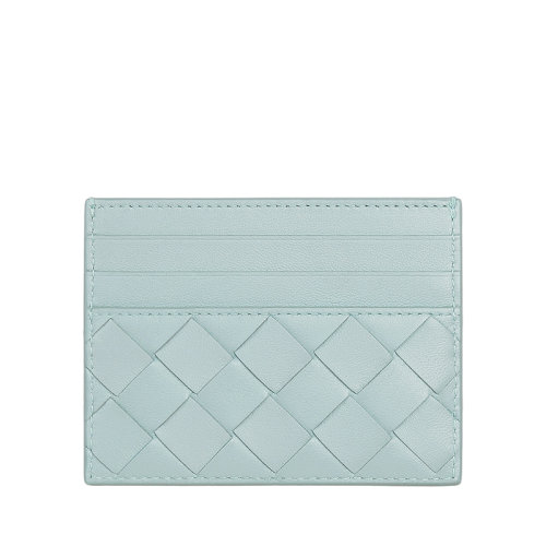 Bottega Veneta/葆蝶家 22春夏新款 女士水洗水鸭蓝色Intrecciato编织皮革卡包卡片夹635042VCPP33902
