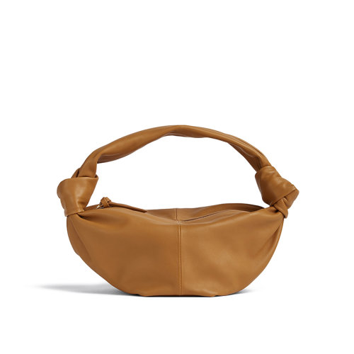 Bottega Veneta/葆蝶家 22新款 女士焦糖色小牛皮皮革双结手提包629635V1BW09830