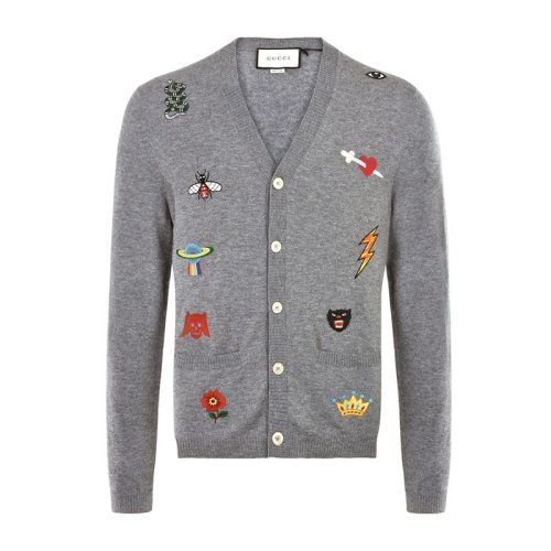  GUCCI/古驰 男士灰色羊毛针织衫/毛衣 525887 X9V55 1113 PLFSX