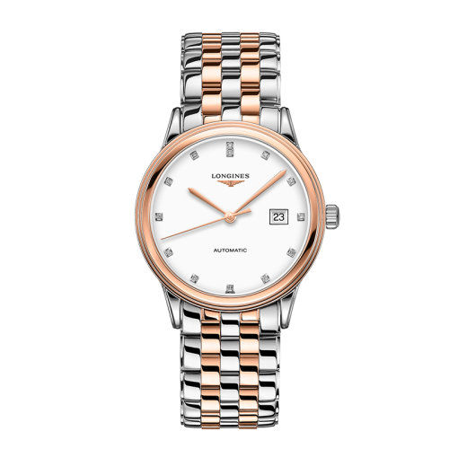 LONGINES/浪琴  军旗系列精钢和红色PVD涂层表盘镶钻自动机械男士腕表40毫米 L4.984.3.99.7