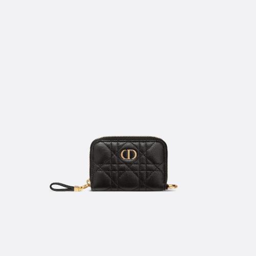  DIOR迪奥 女士 卡包 可拆卸卡夹-黑色柔软牛皮革藤 S5034UWHC_M900 预定商品1-3周发货