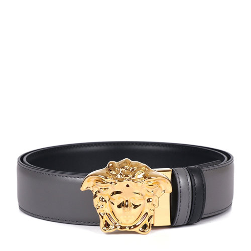 VERSACE 范思哲 男士 黑色牛皮金色美杜莎板扣双面皮带腰带 男士腰带 DCU6705-DVTPH-D4MBH