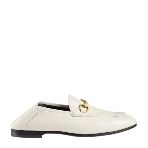 GUCCI/古驰 Brixton系列 女士牛皮一脚蹬后跟懒人鞋马衔扣细节乐福鞋两穿平跟鞋女鞋 414998LC009022