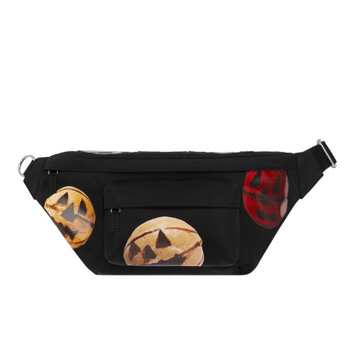 Givenchy/纪梵希 2022年新款Essentiel U系列 男士黑色尼龙Josh Smith联名陶瓷印花斜挎包腰包BKU01ZK1K1-001