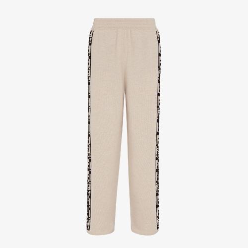  FENDI芬迪 22年春夏 男士 休闲裤 米色羊绒长裤 FZR016AI2DF0QWN