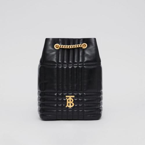  BURBERRY 22年秋冬 女士 Lola - 中号绗缝羔羊皮萝纳背包 80523661