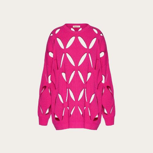  VALENTINO华伦天奴 22年秋冬 女士 针织衫 PULL BRODé EN LAINE XB0KC27X6R2KX7