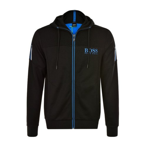 HUGO BOSS/雨果波士  男装 服饰  棉质纯色BOSS标识运动休闲连帽外套男士夹克