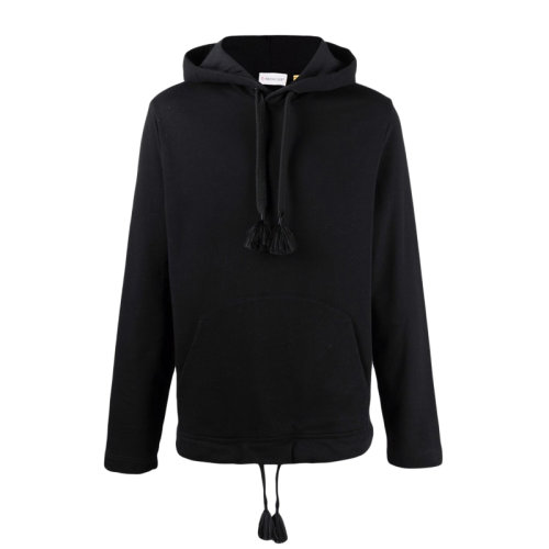 Moncler/蒙克莱 男士黑色棉质青蛙图案印花装饰连帽抽绳针织长袖上衣卫衣连帽衫运动衫套头衫 8G00004-8099W-999