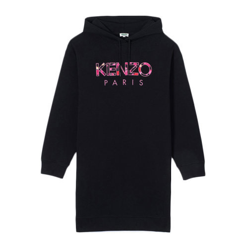 Kenzo 高田贤三 女士黑色字母LOGO卫衣连衣裙 2RO86596299