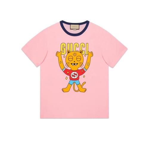  GUCCI古驰 22年秋冬 男士 Gucci小猫印花棉质T恤 703439 XJEI3 5904