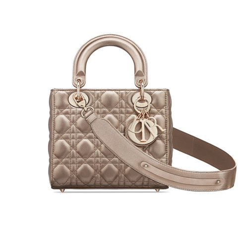 DIOR/迪奥 经典款Lady Dior勋章款 女士小牛皮单肩手提包 （2色可选）  M0538OWEC_M20G