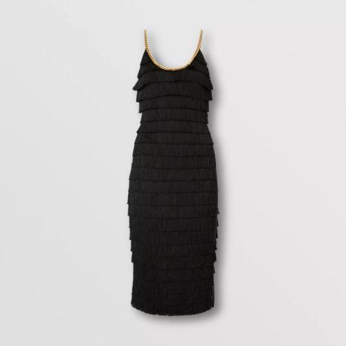  BURBERRY 22年秋冬 女士 链饰流苏无袖连衣裙 80628101