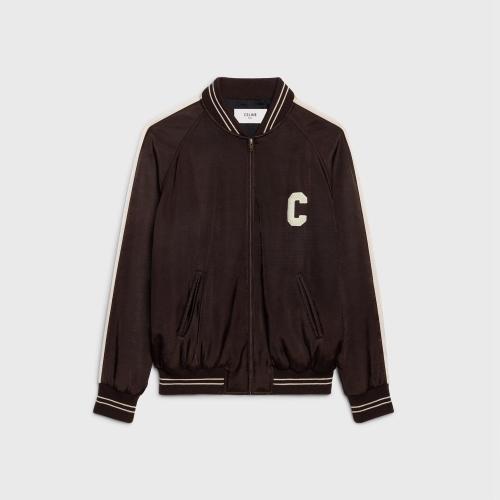  CELINE赛琳思琳 22年秋冬 女士 夹克 学院风格SOUVENIR缎面运动服 2V83G164I.19BR